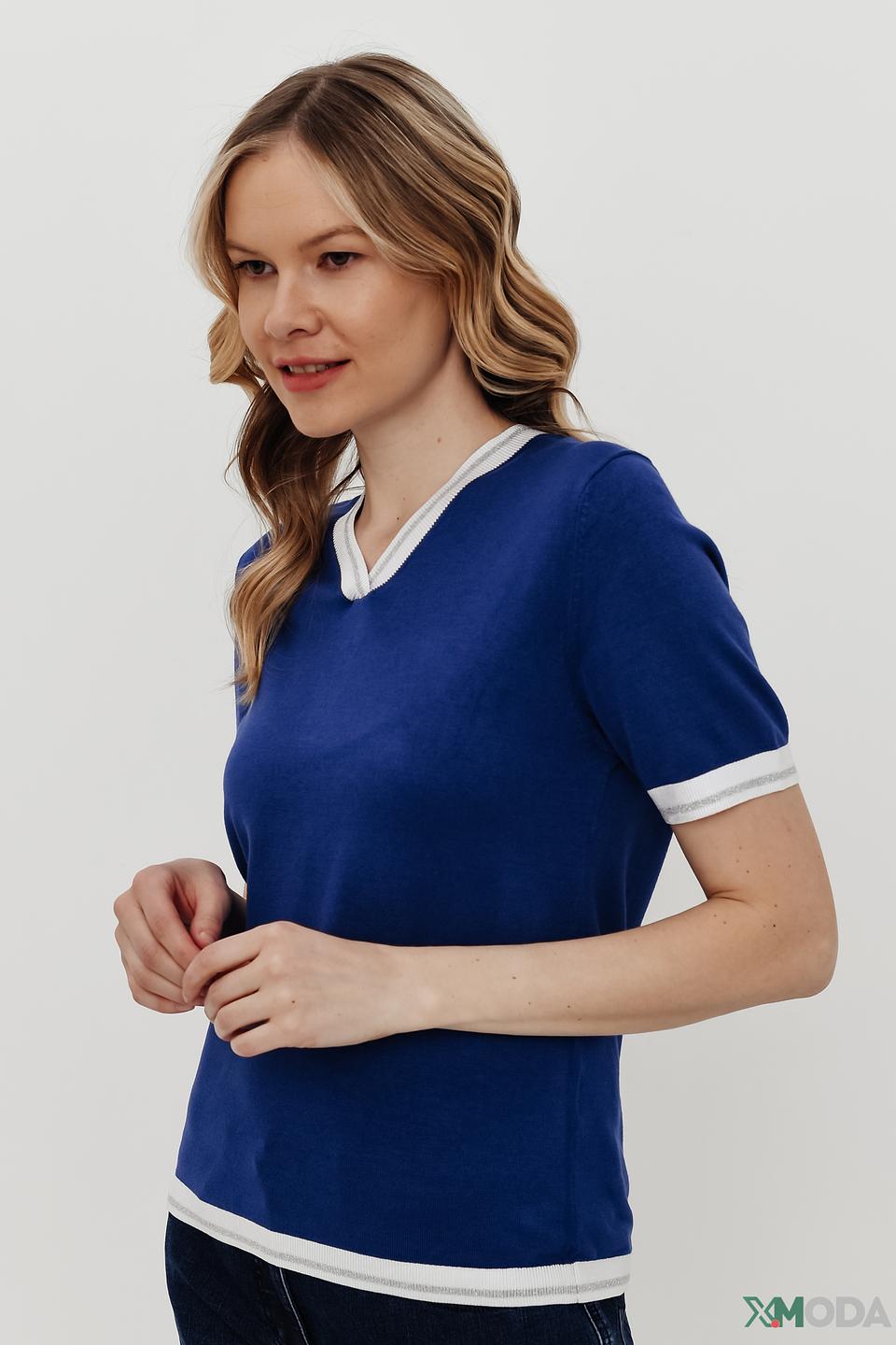 Пуловер Pezzo с V-образным вырезом синий