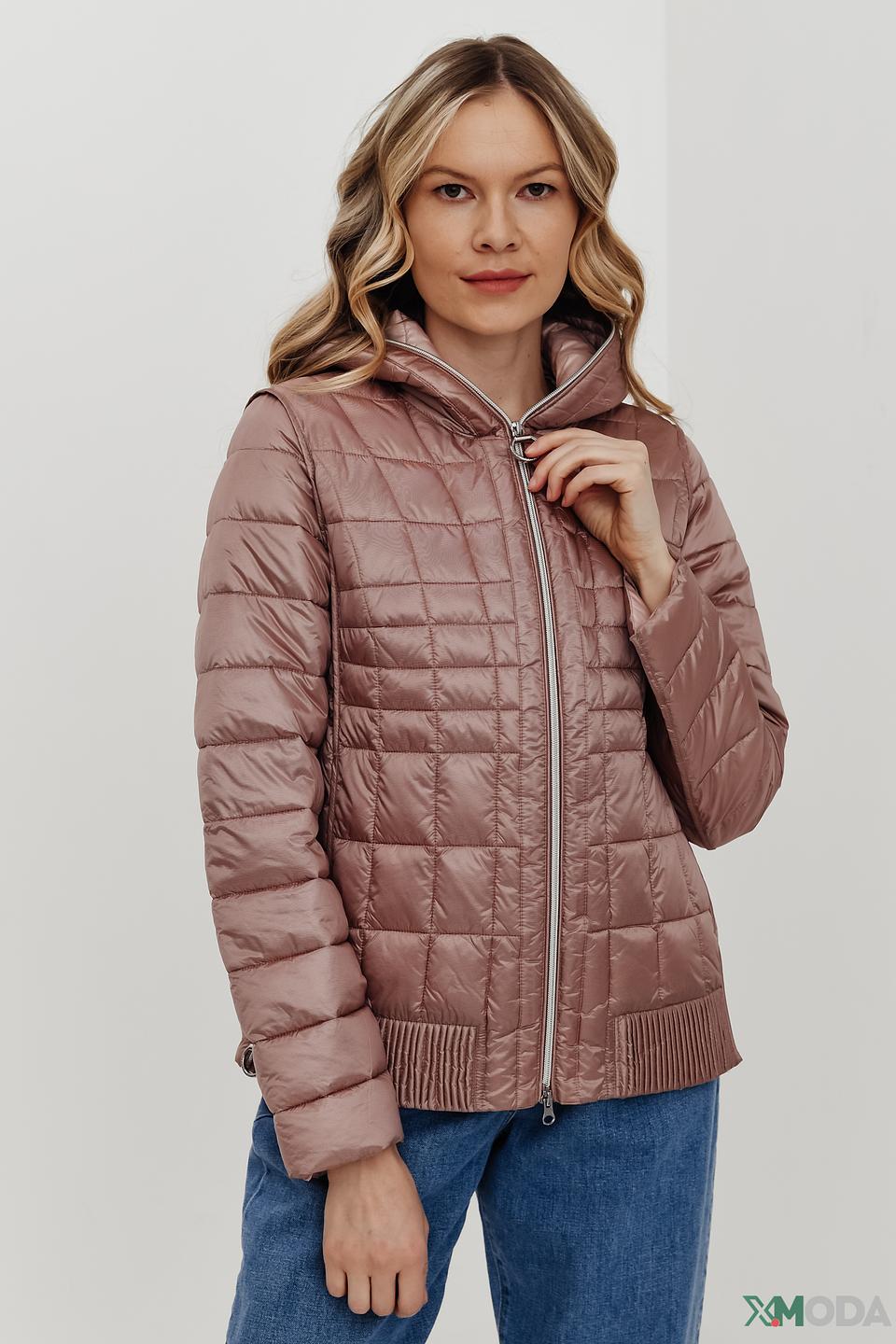 Куртка Betty Barclay розовая стеганая с капюшоном