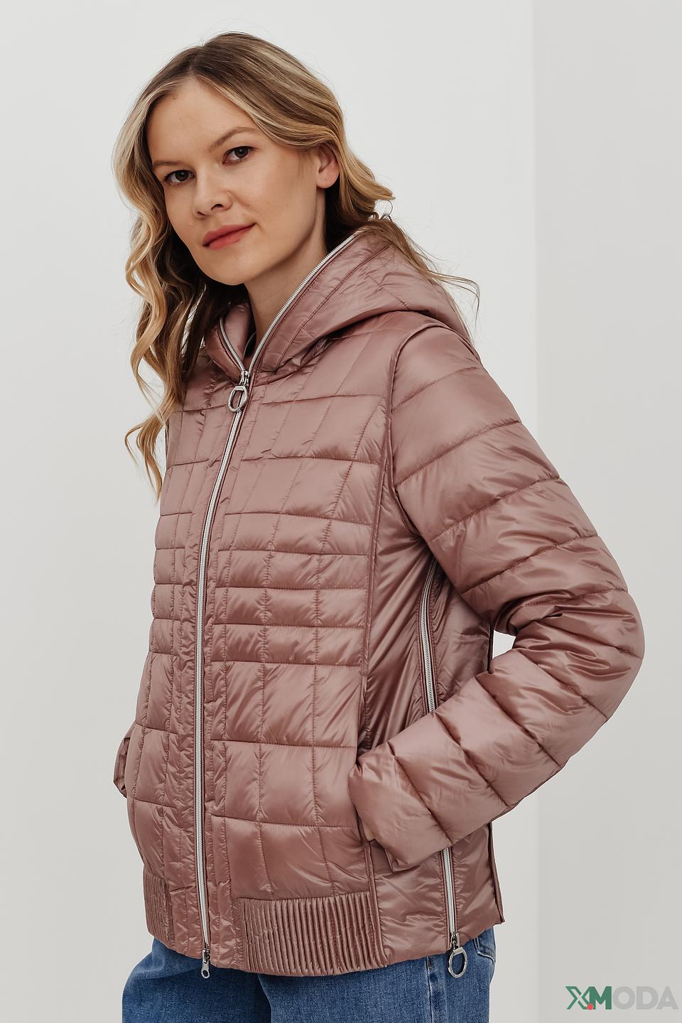 Куртка Betty Barclay розовая стеганая с капюшоном