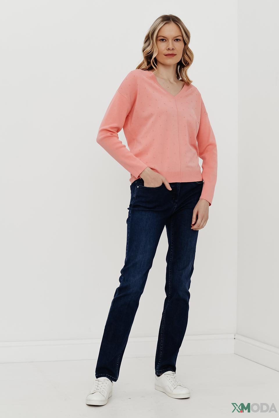 Пуловер Pezzo с бусинами розовый