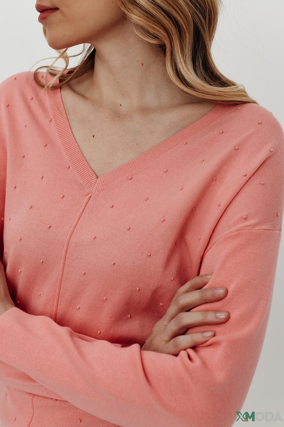 Пуловер Pezzo с бусинами розовый