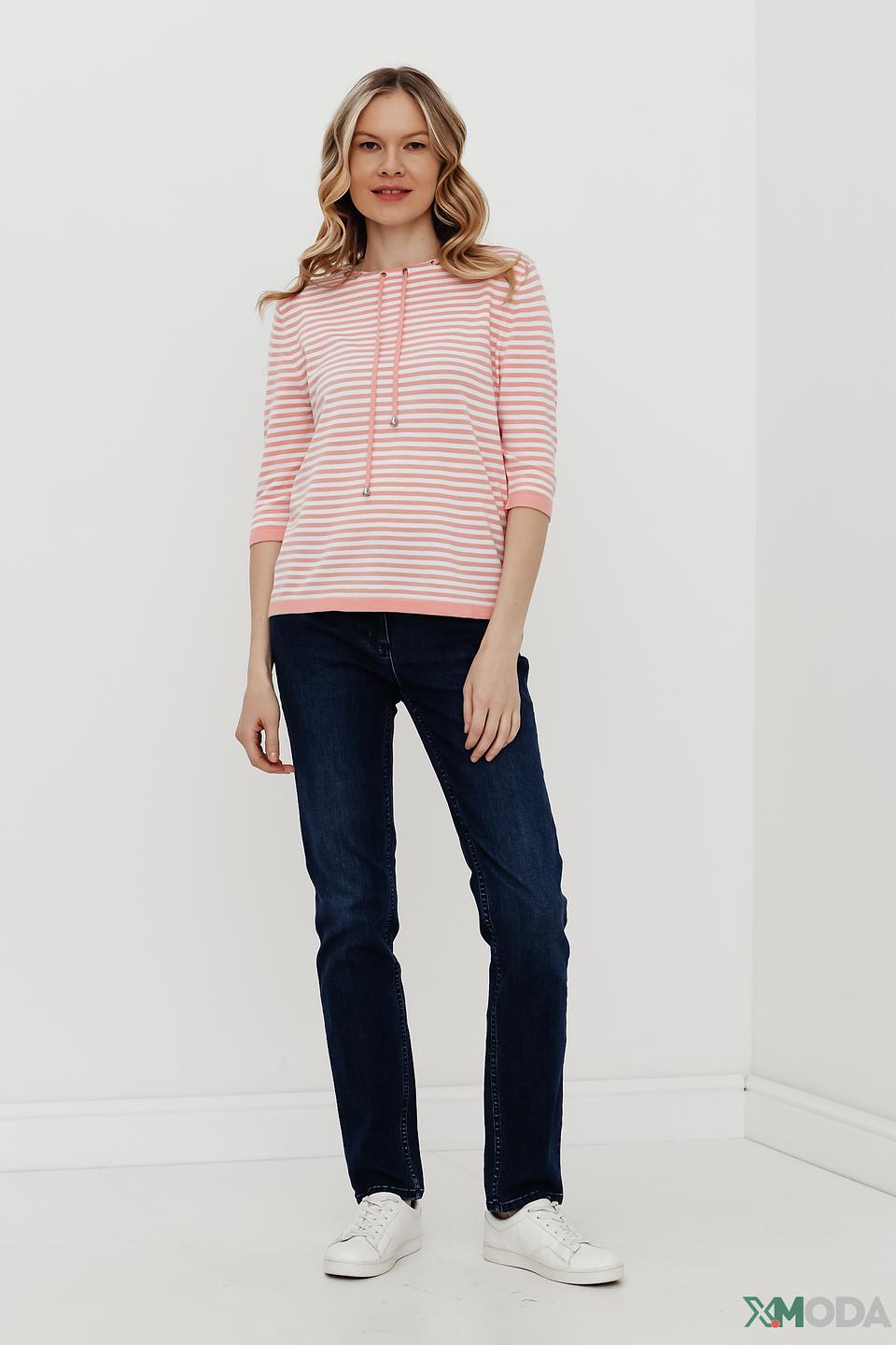 Пуловер Pezzo в полоску с капюшоном