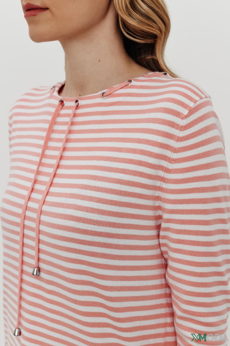 Пуловер Pezzo в полоску с капюшоном