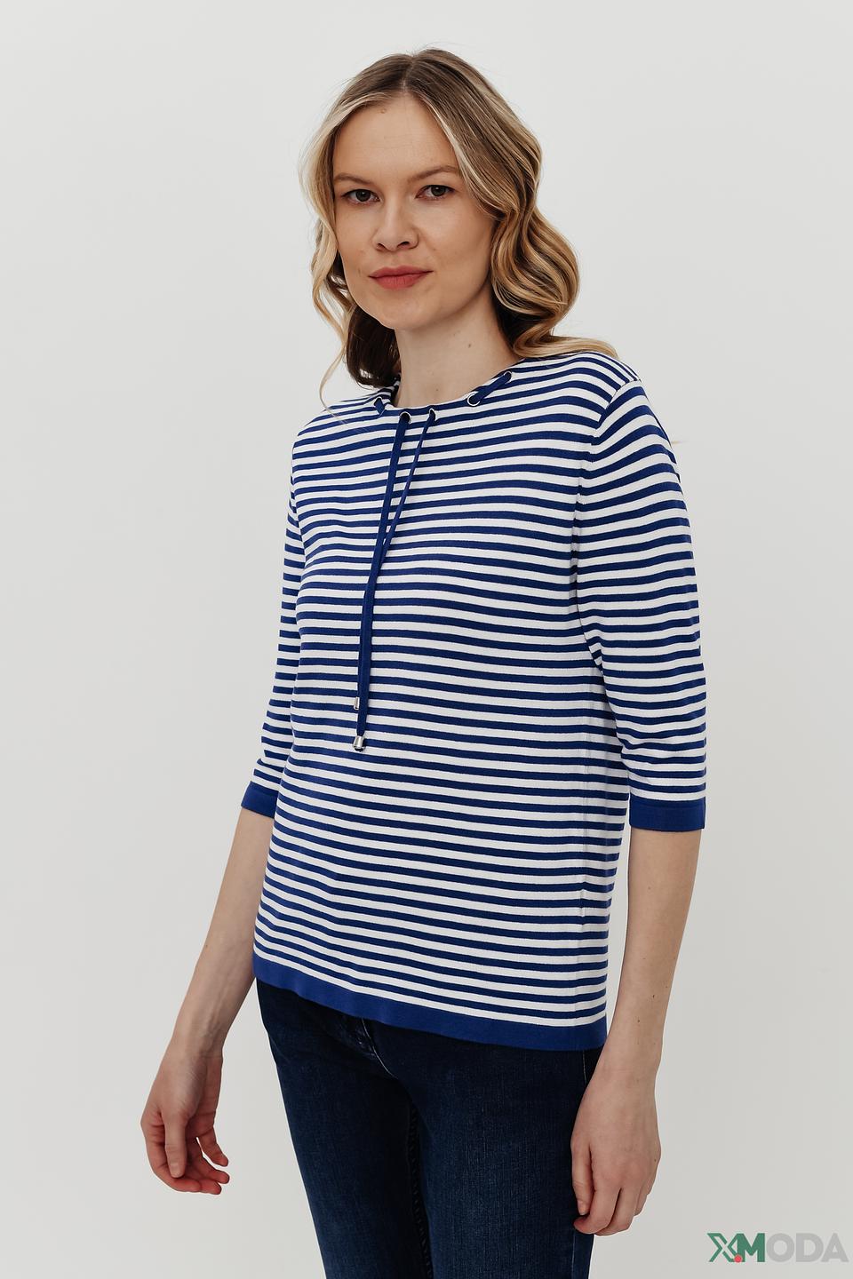 Пуловер Pezzo в полоску с завязками