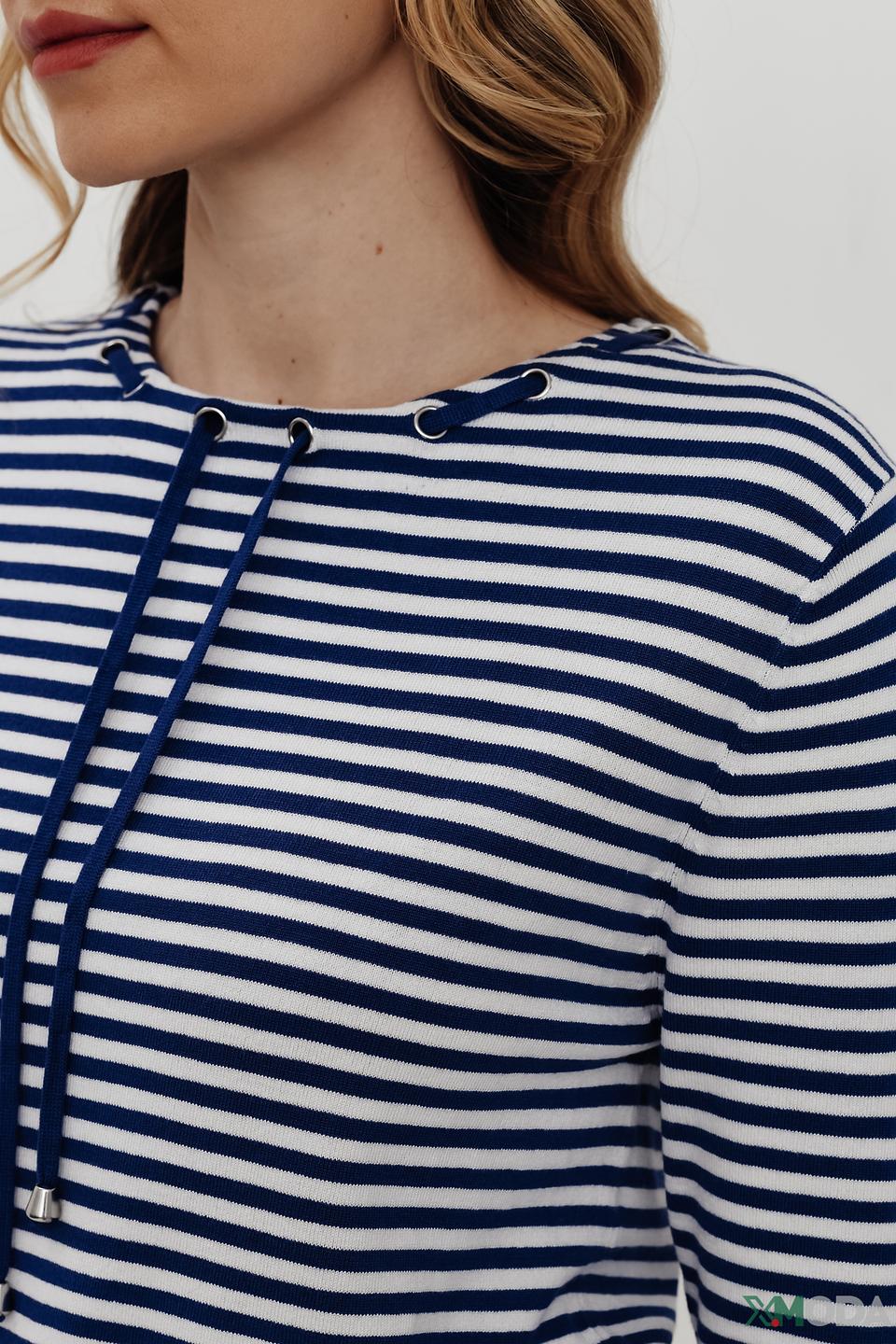 Пуловер Pezzo в полоску с завязками