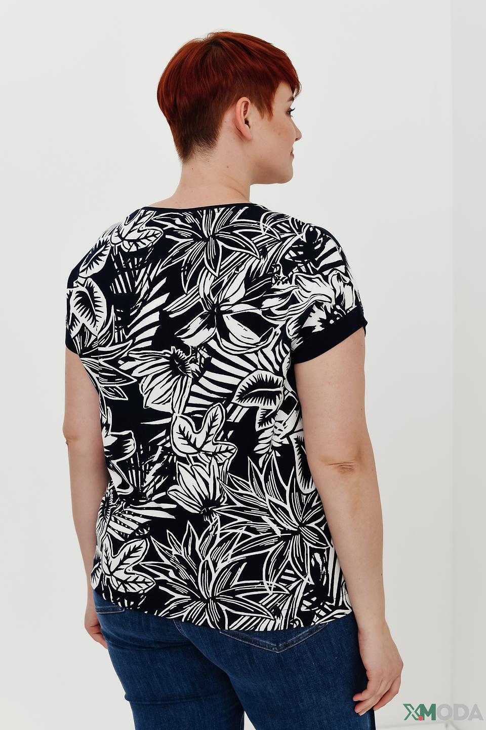 Блуза Lebek с тропическим принтом