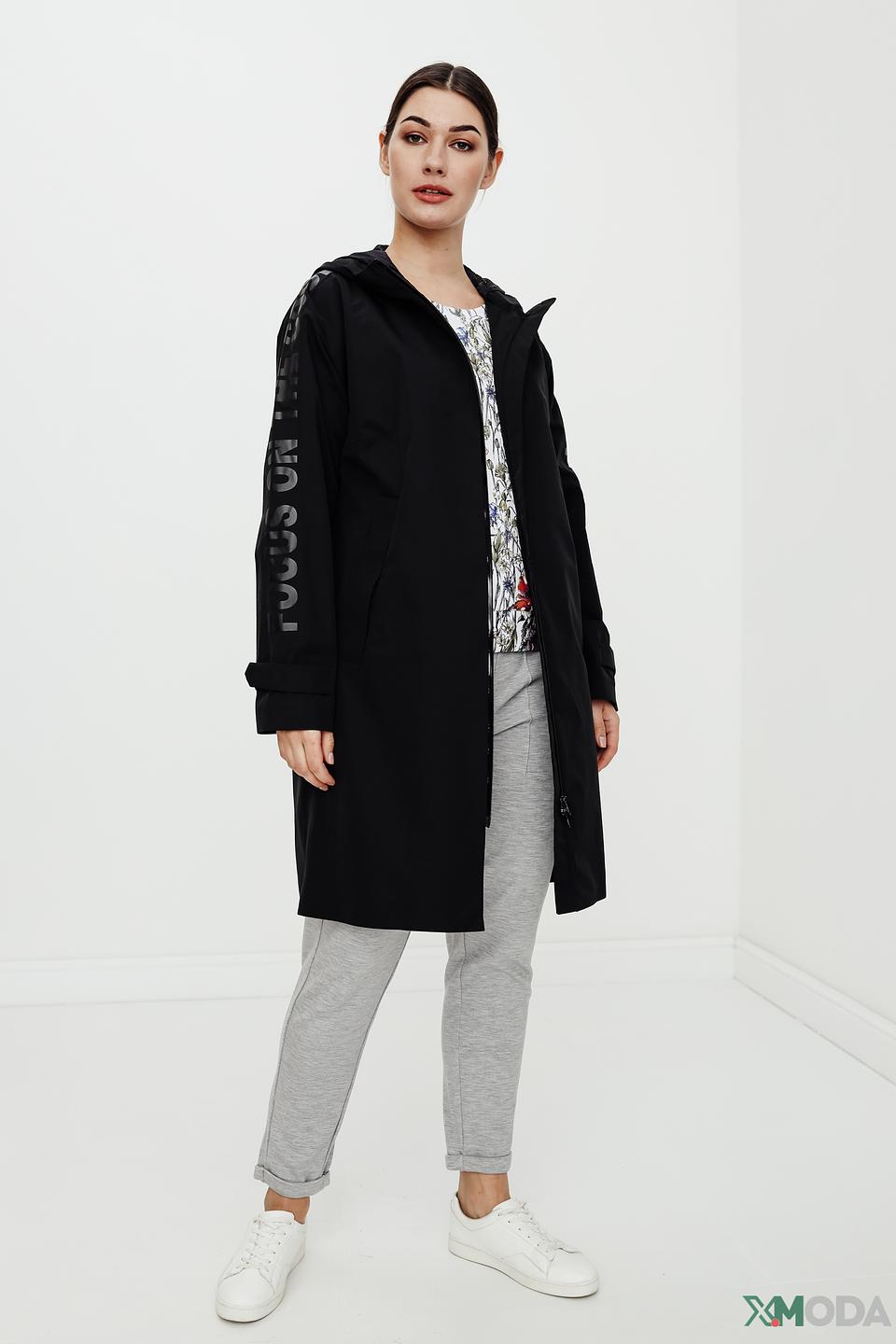 Плащ Bugatti чёрный с надписями