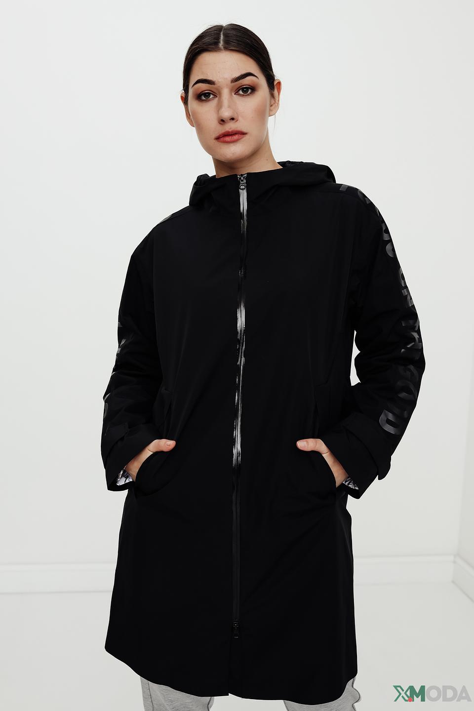 Плащ Bugatti чёрный с надписями