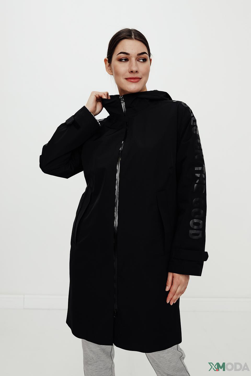 Плащ Bugatti чёрный с надписями