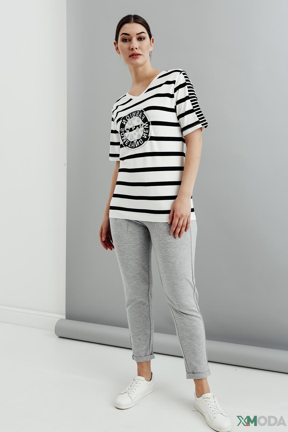 Футболка Tuzzi в полоску с принтом