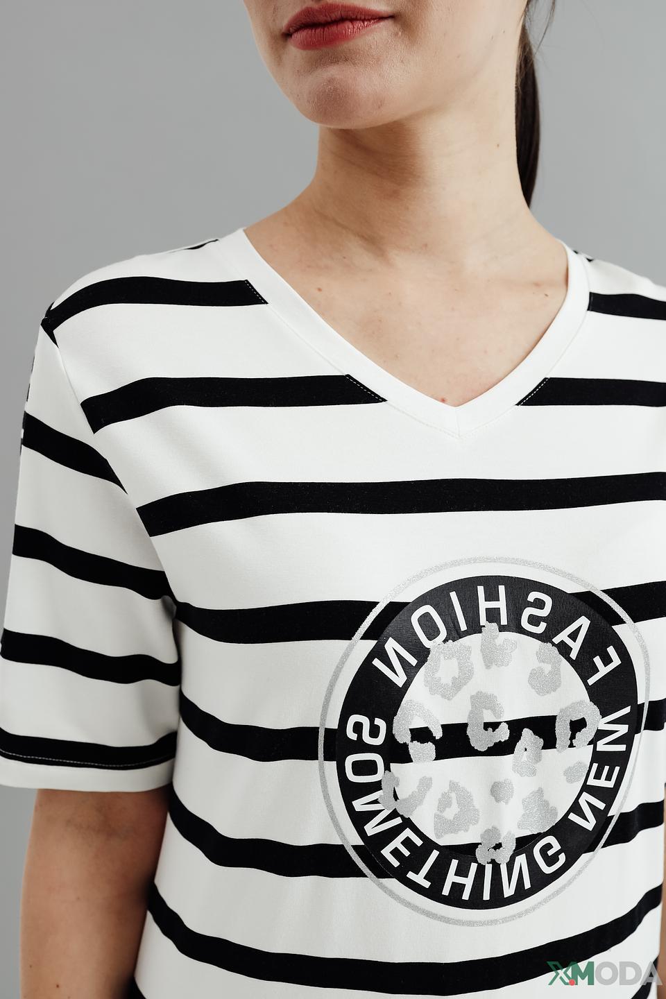 Футболка Tuzzi в полоску с принтом