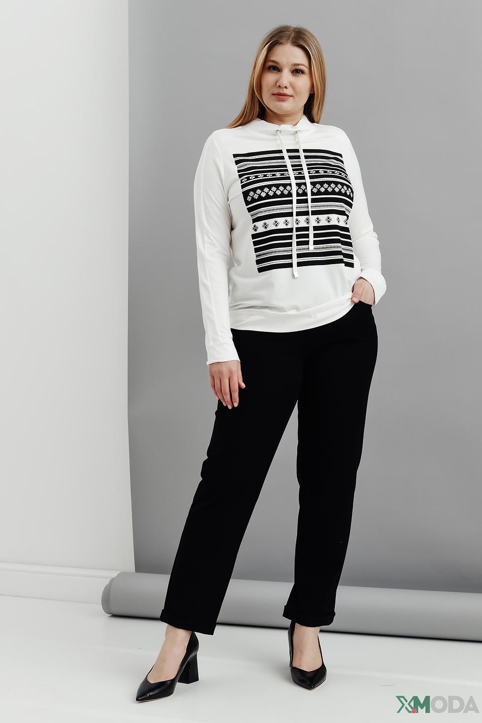 Лонгслив Eugen Klein с узором белый