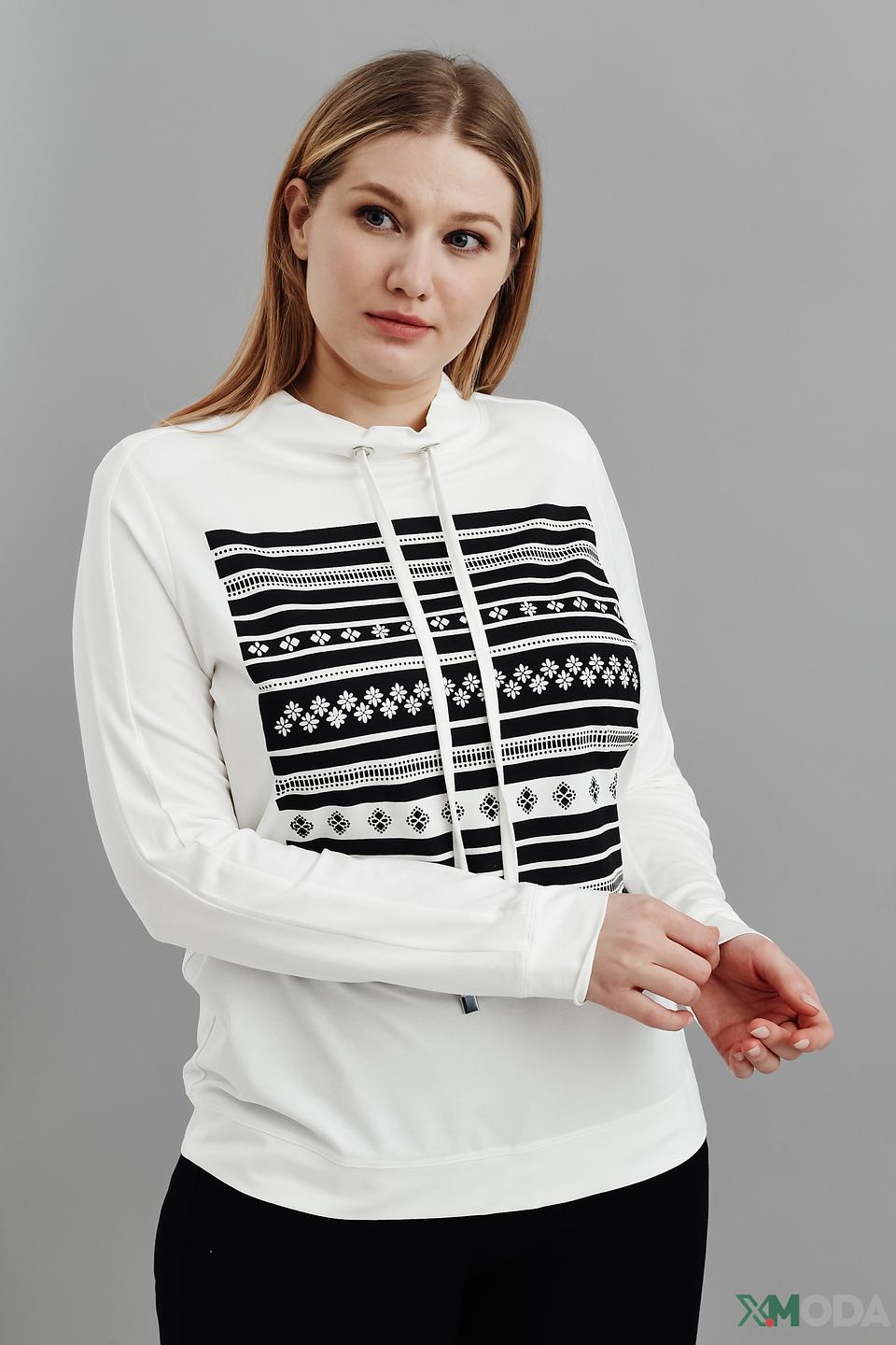 Лонгслив Eugen Klein с узором белый