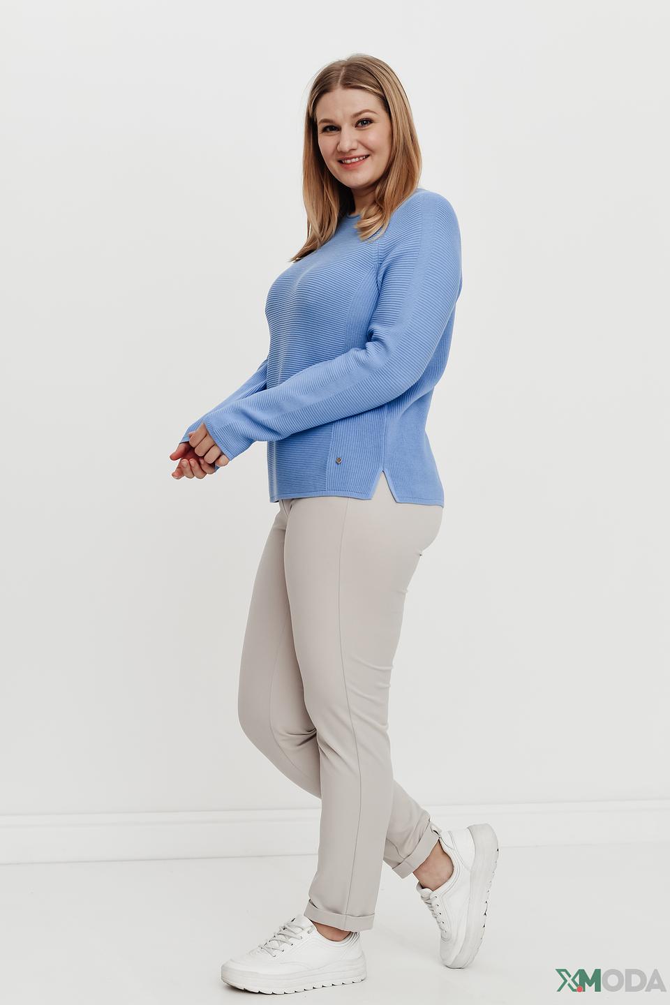 Пуловер Rabe collection голубой с текстурой