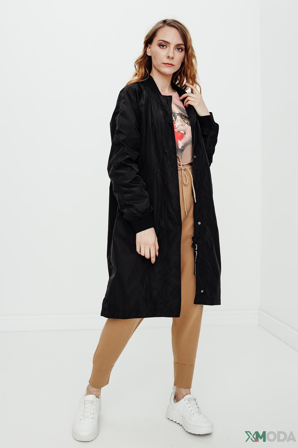 Куртка Beaumont черная длинная на молнии