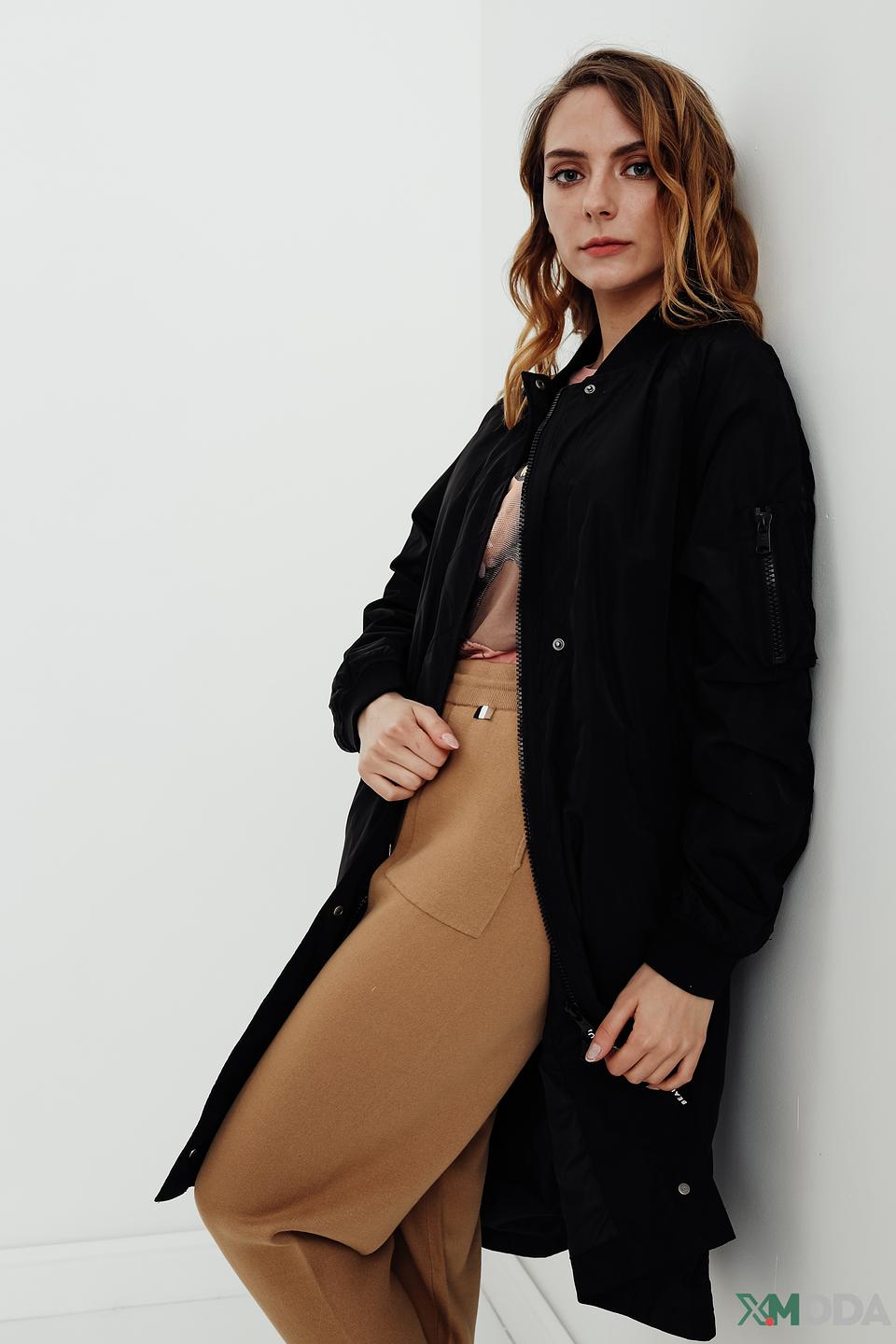 Куртка Beaumont черная длинная на молнии