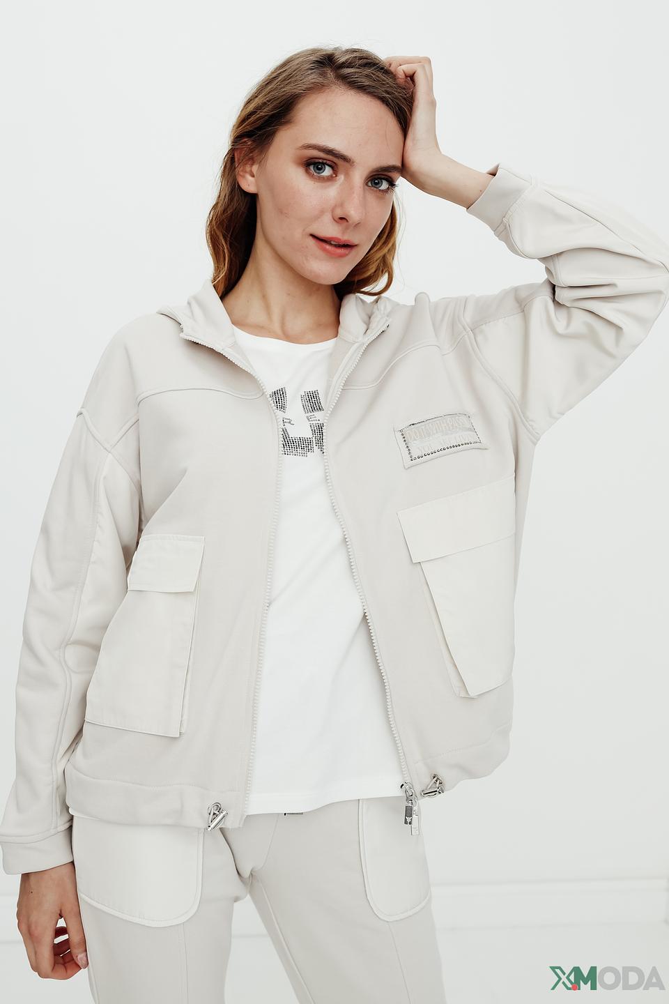 Толстовка Monari бежевая с карманами