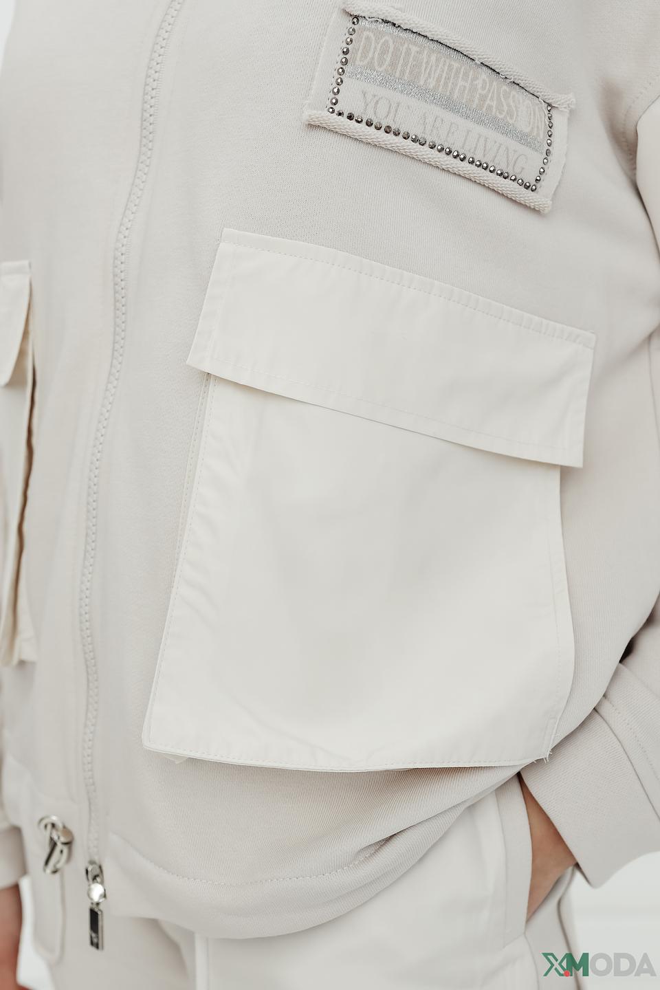 Толстовка Monari бежевая с карманами