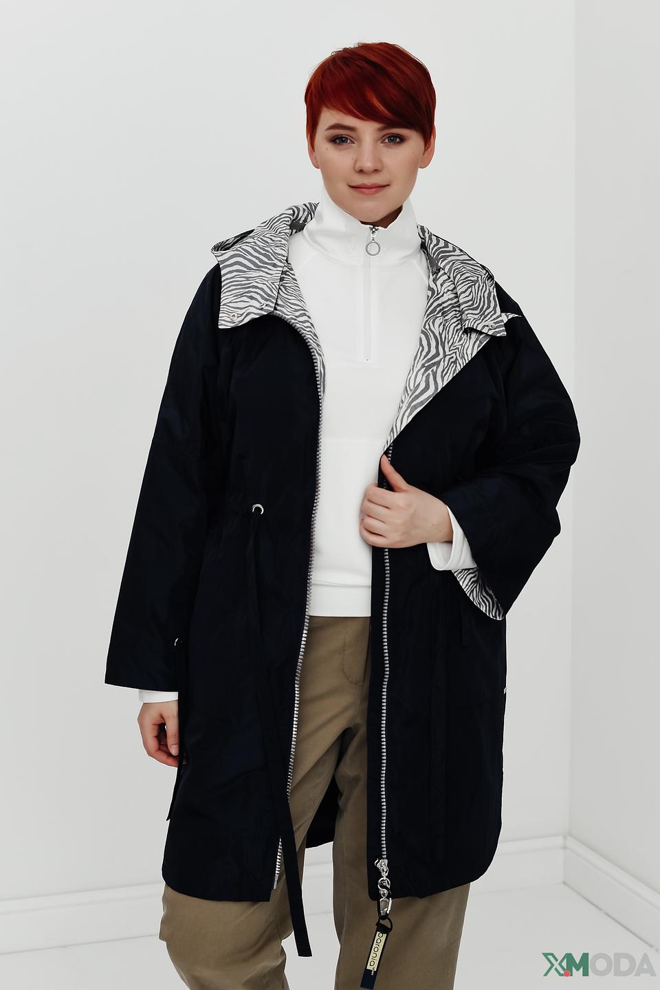 Куртка Baronia чёрная с зебровым принтом