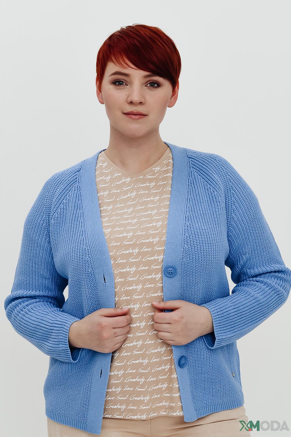 Кардиган Rabe collection голубой с узором