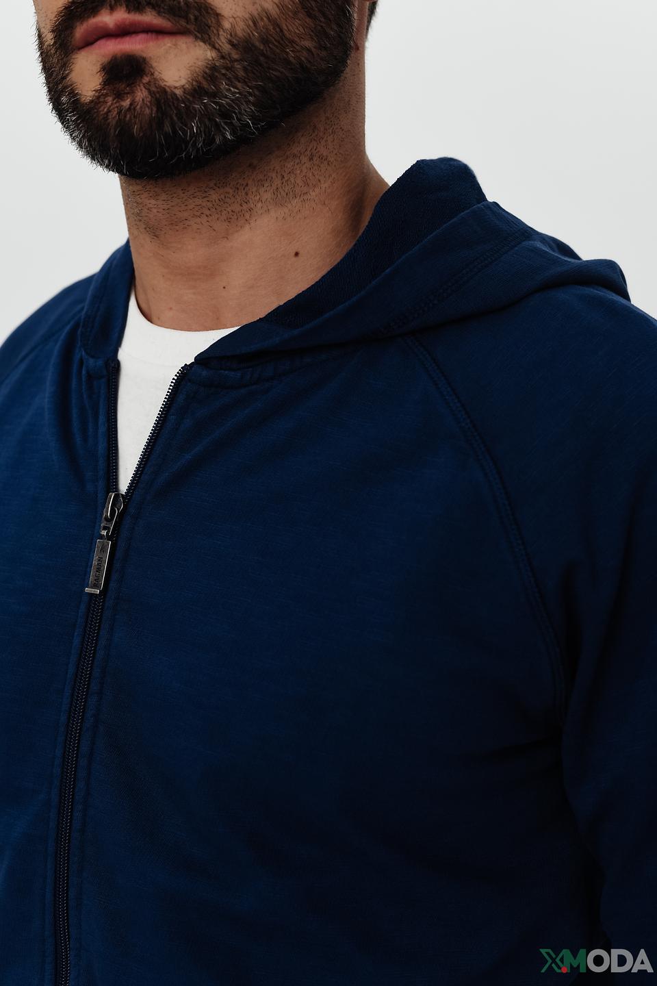 Кардиган Ragman синий с капюшоном