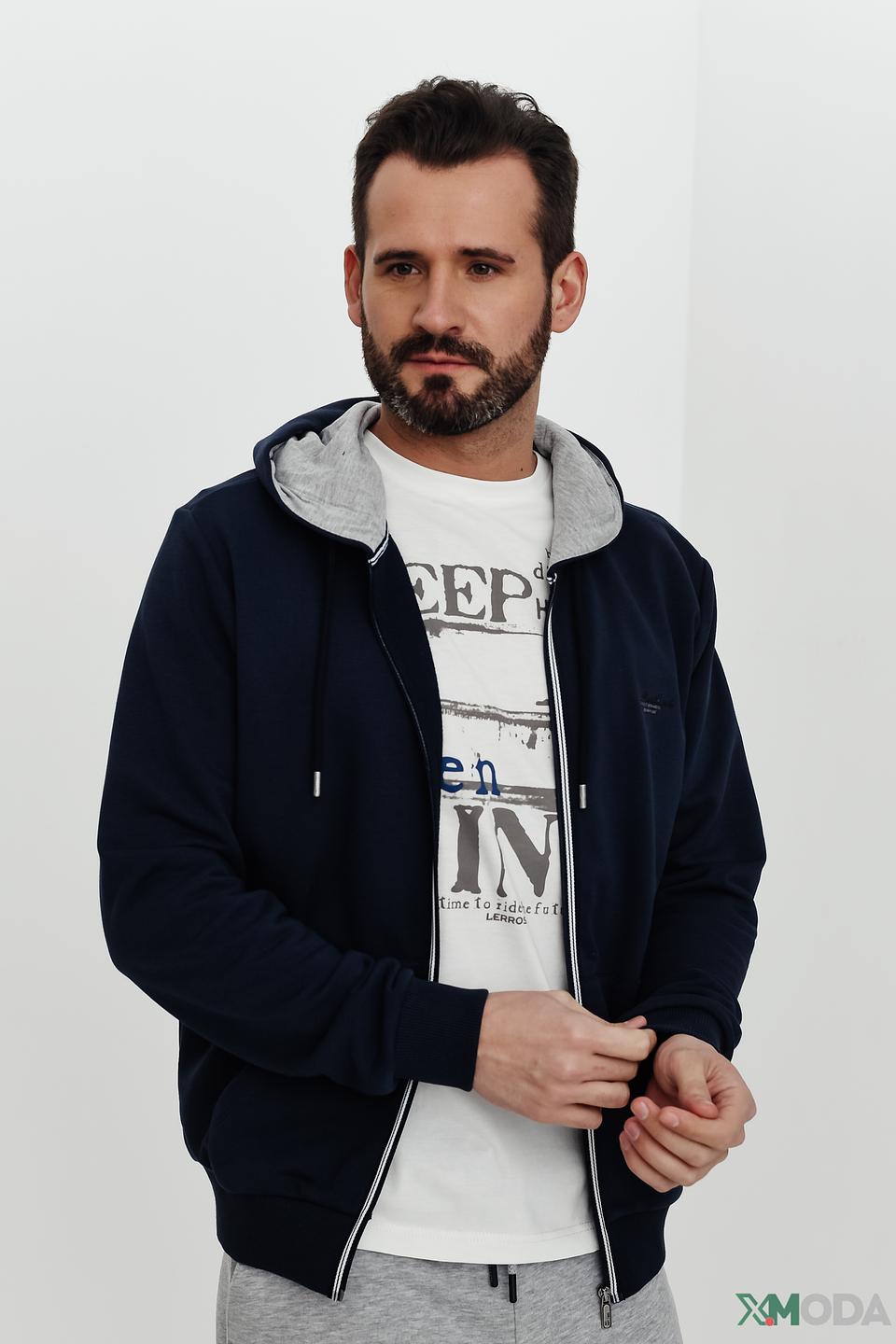 Кардиган Monte Carlo синий с капюшоном