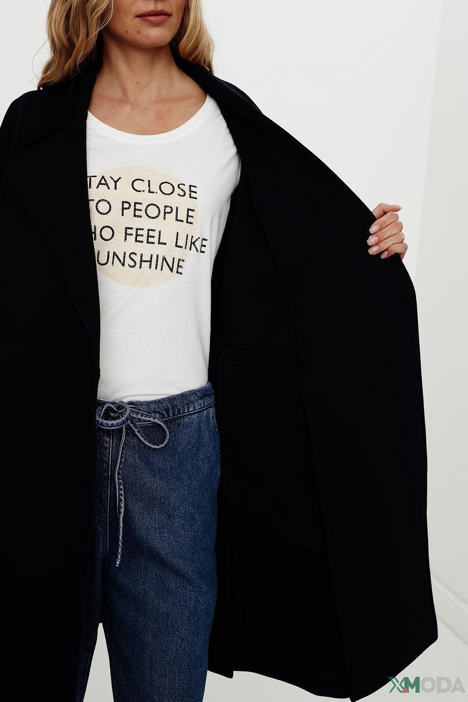 Пальто Schneiders чёрное с поясом