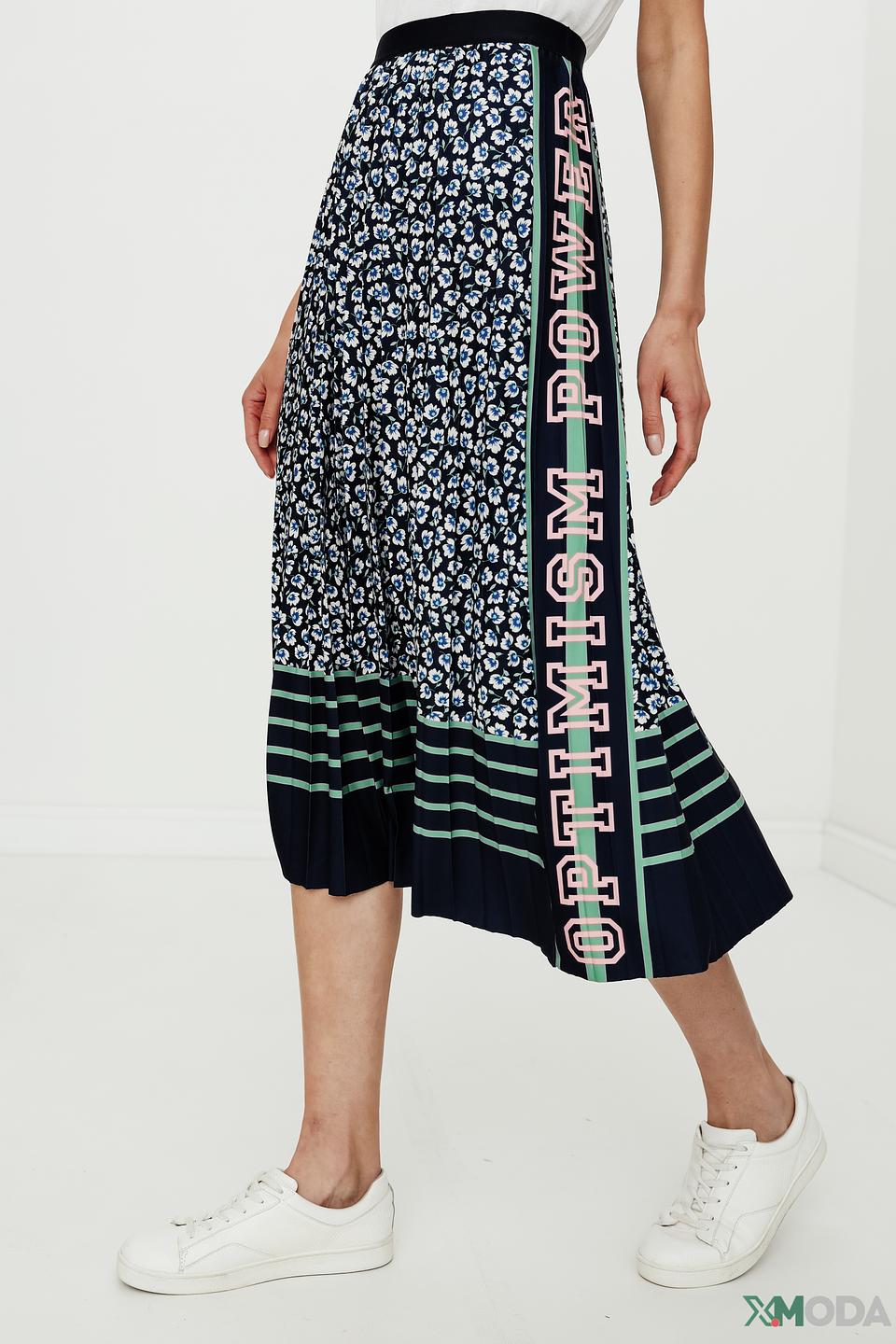 Юбка Oui плиссированная с принтом