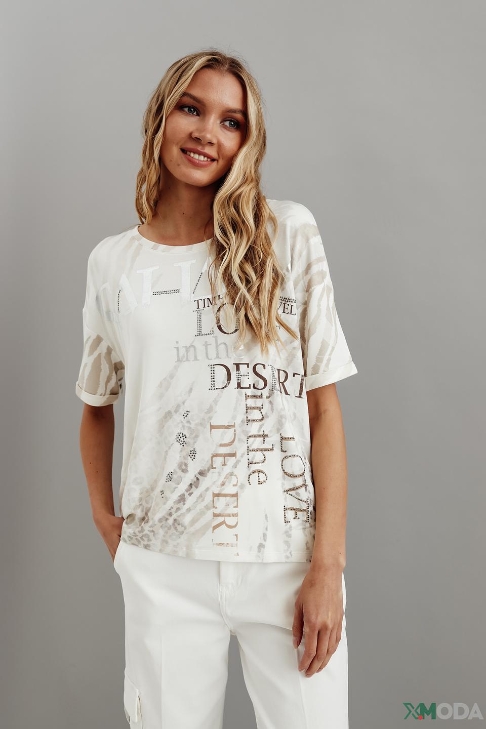 Футболка Monari с принтом белая