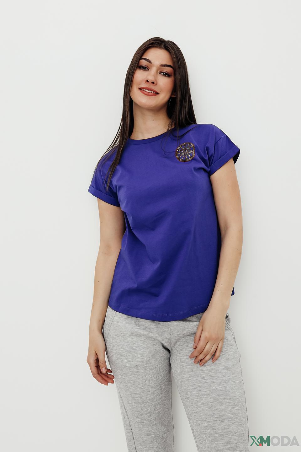 Футболка Pezzo с вышивкой синяя