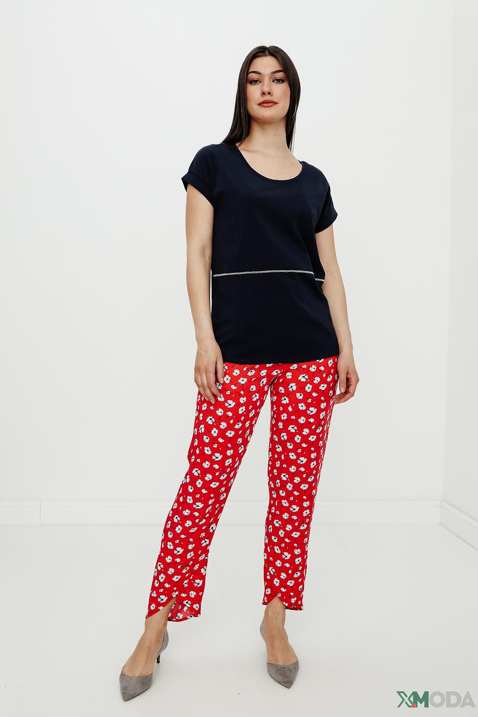 Футболка Pezzo с полоской темно-синяя