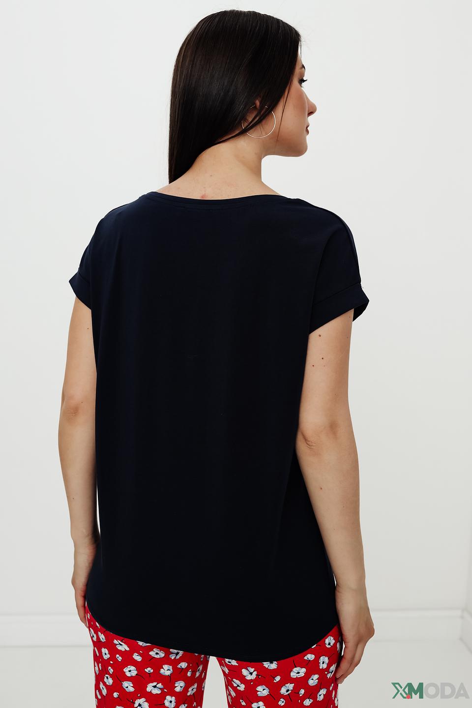 Футболка Pezzo с полоской темно-синяя