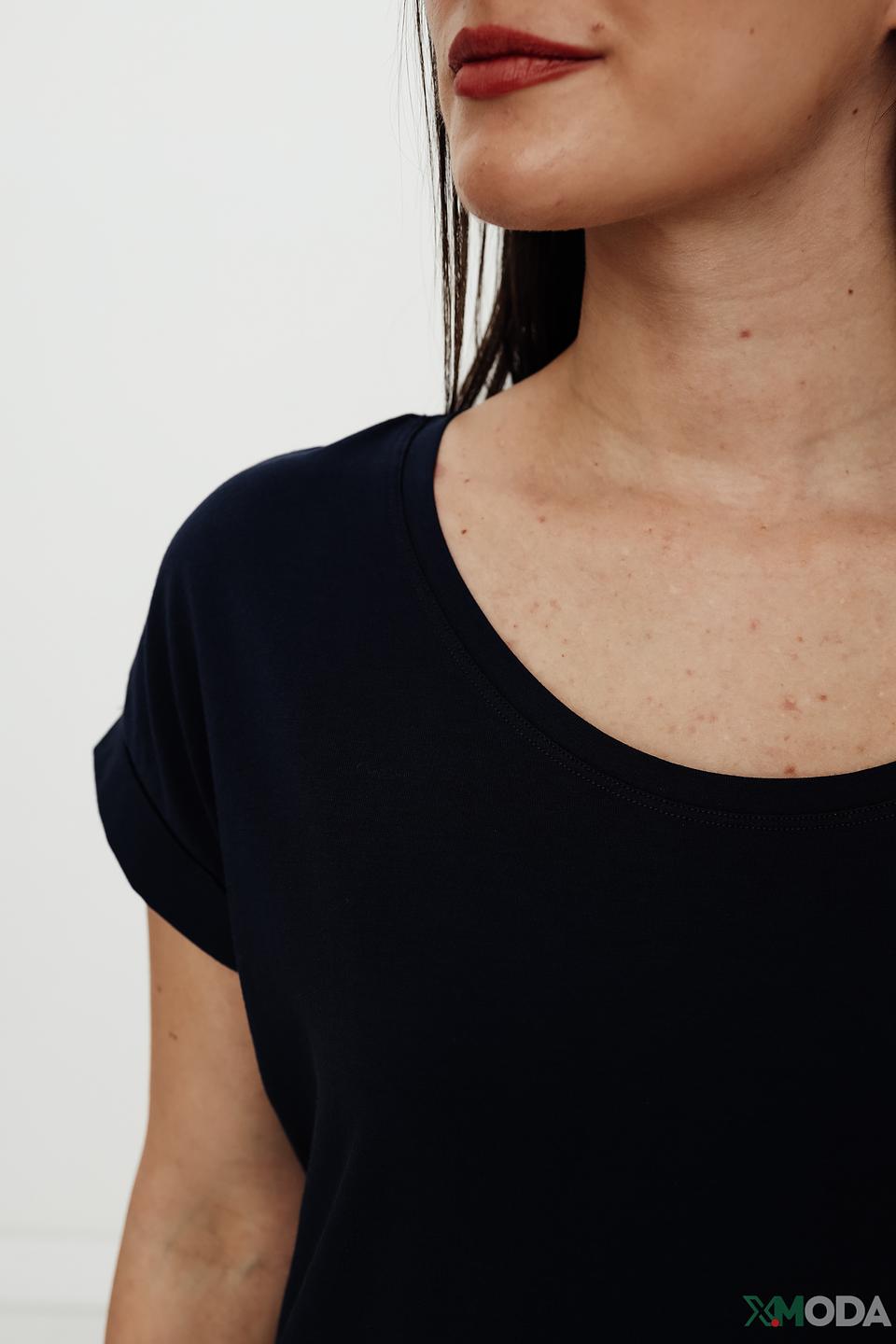 Футболка Pezzo с полоской темно-синяя