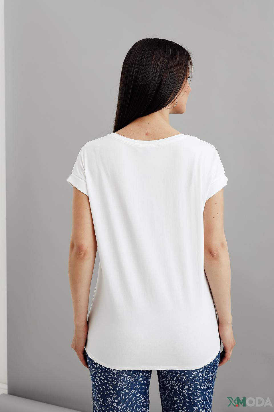 Футболка Pezzo женская белая с отделкой