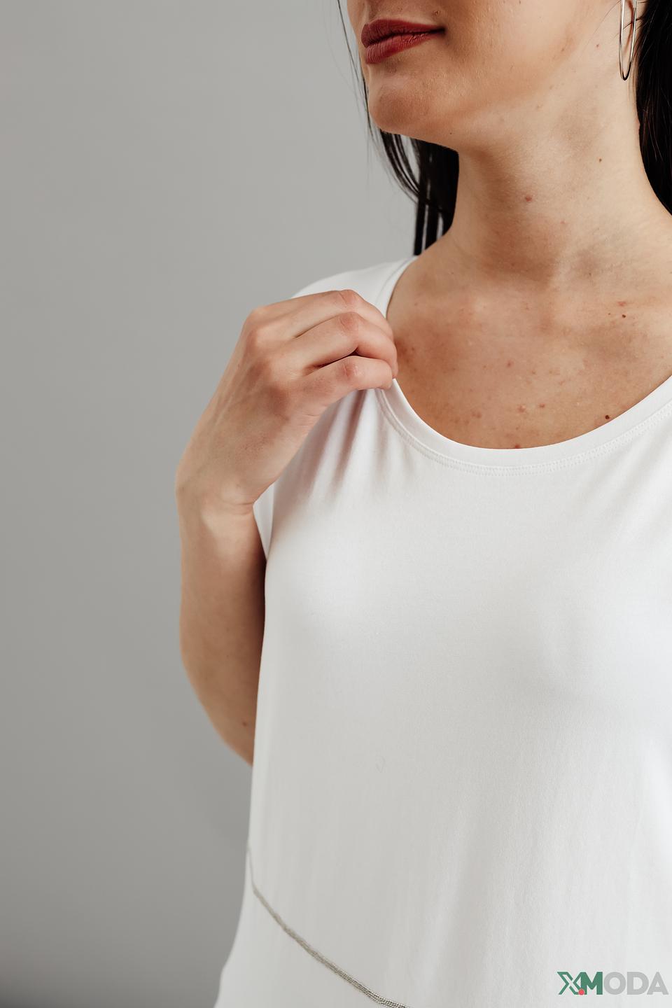 Футболка Pezzo женская белая с отделкой