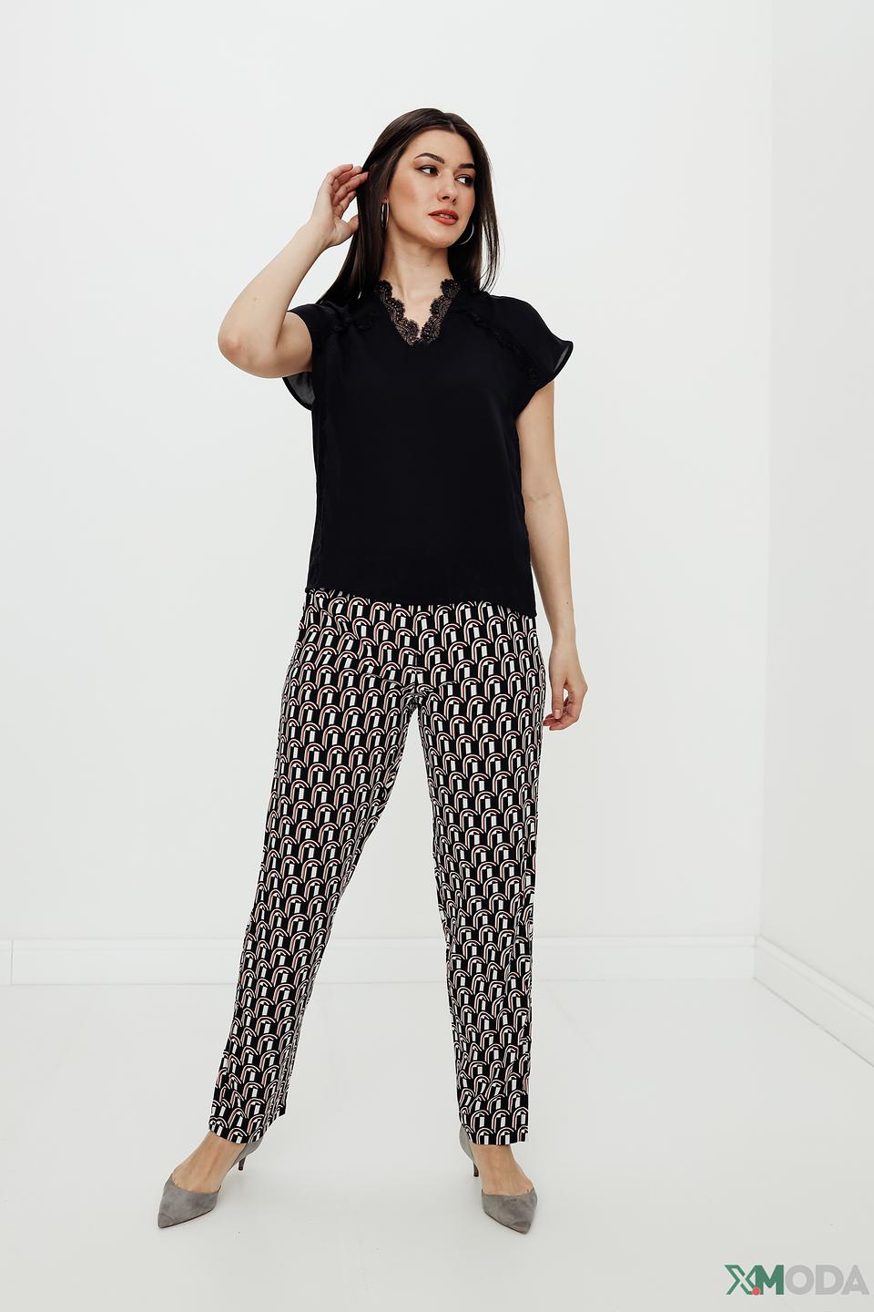 Блуза Pezzo с кружевом черная