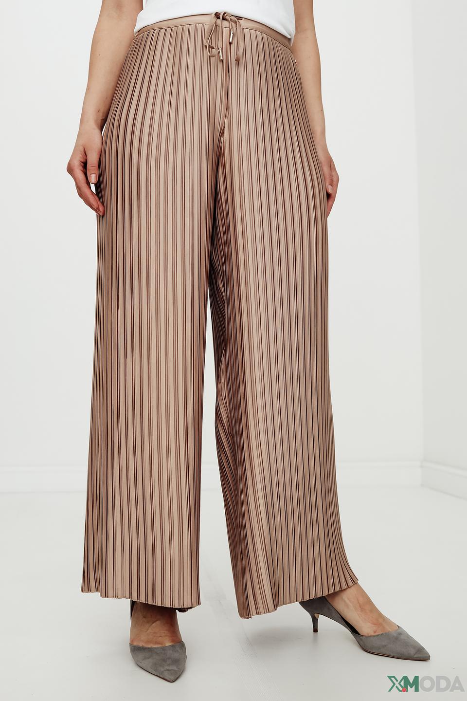 Брюки Mos Mosh в полоску бежевые