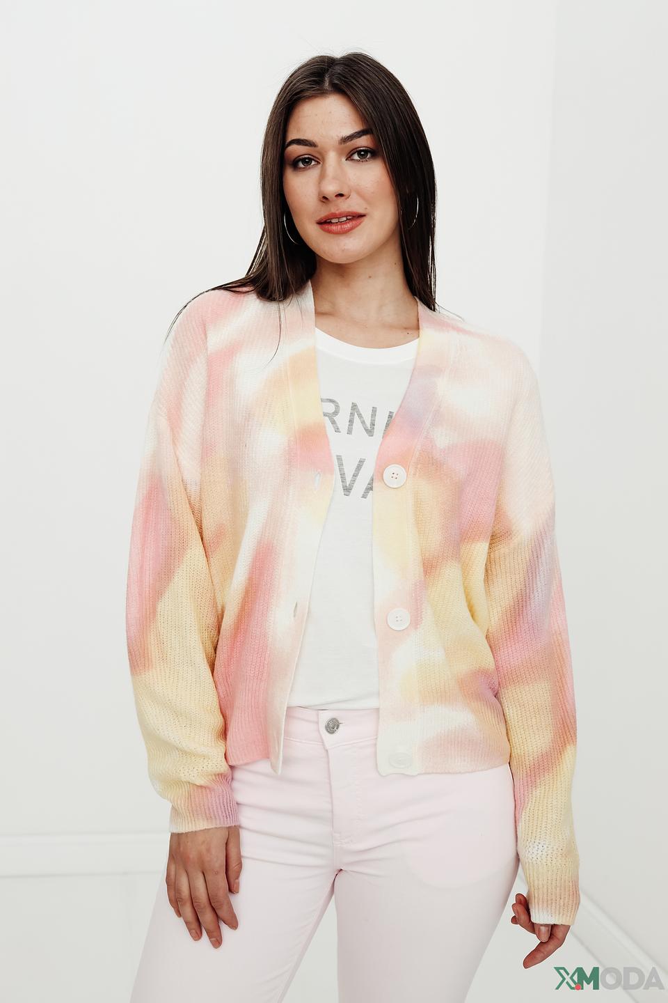 Кардиган Taifun tie-dye розовый