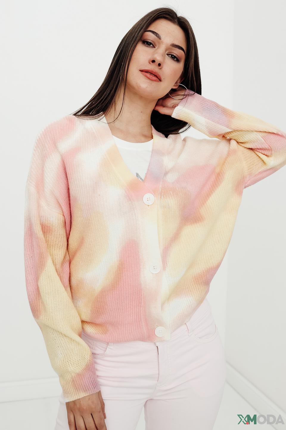 Кардиган Taifun tie-dye розовый