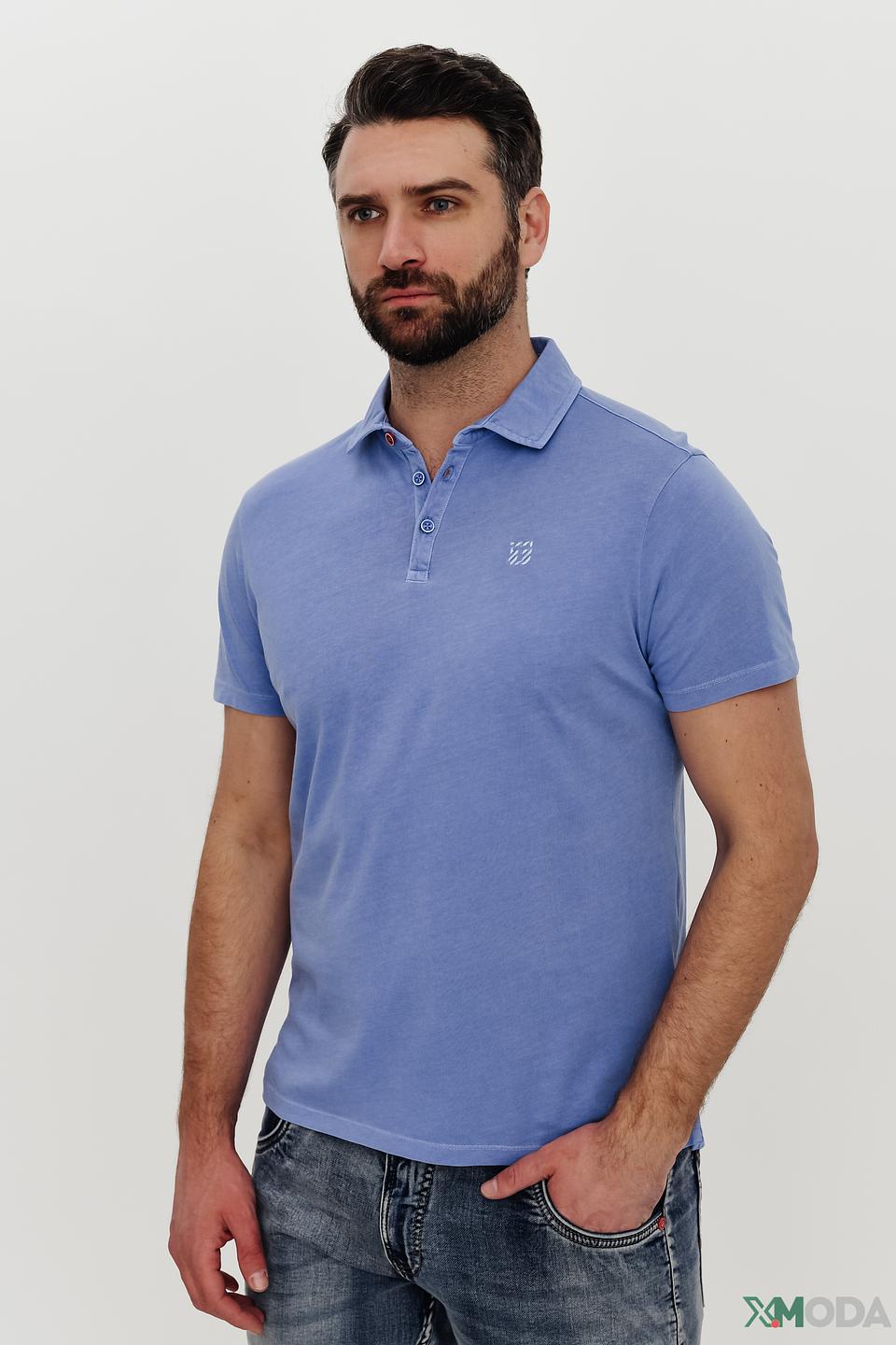 Поло Time Zone голубое