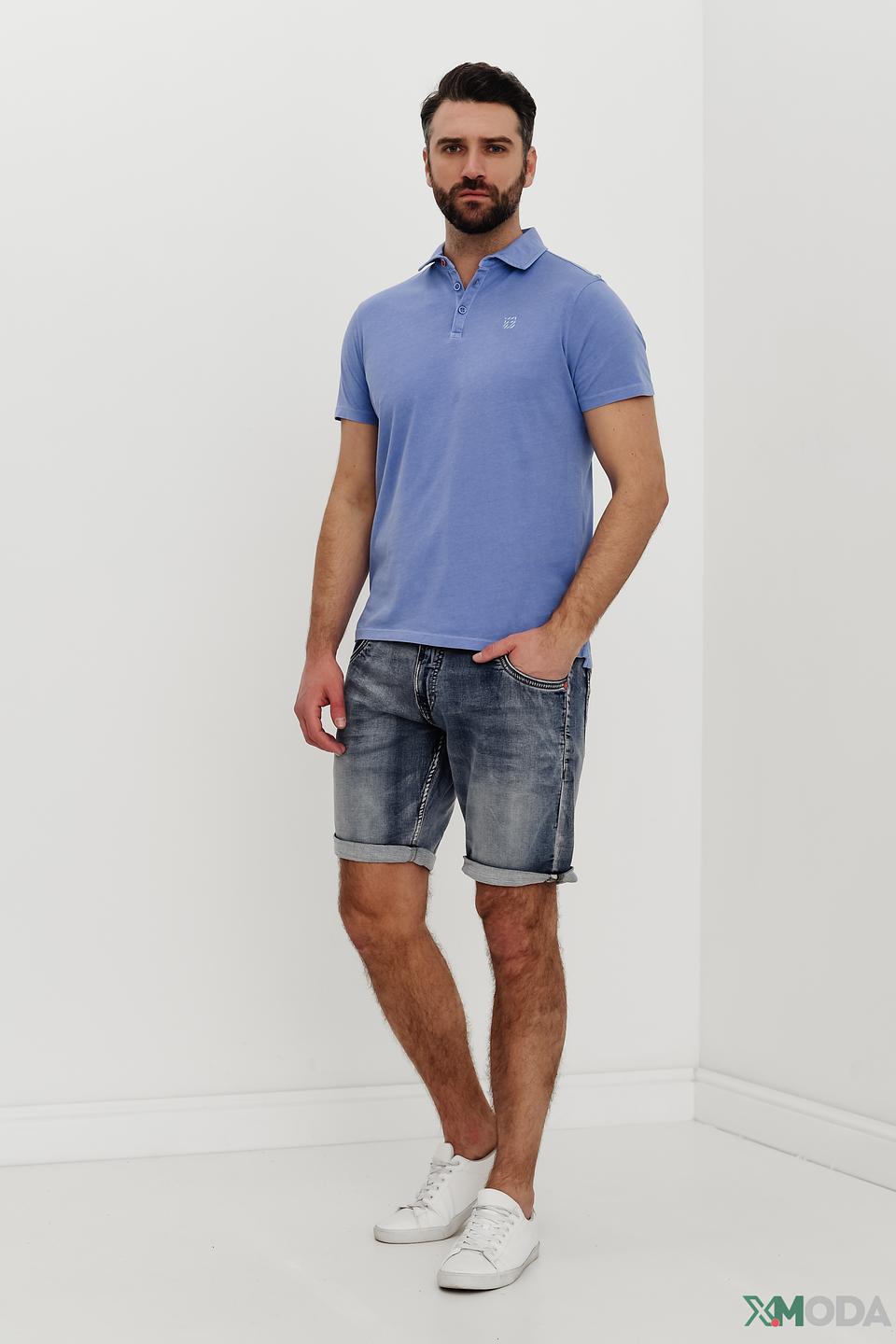 Поло Time Zone голубое