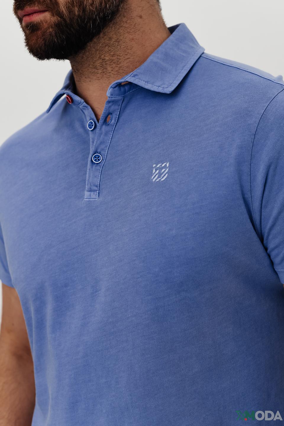 Поло Time Zone голубое