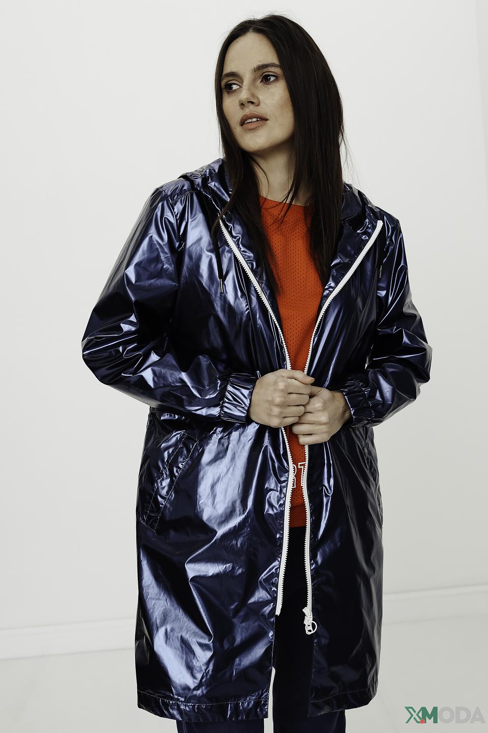 Плащ Tuzzi синий с капюшоном