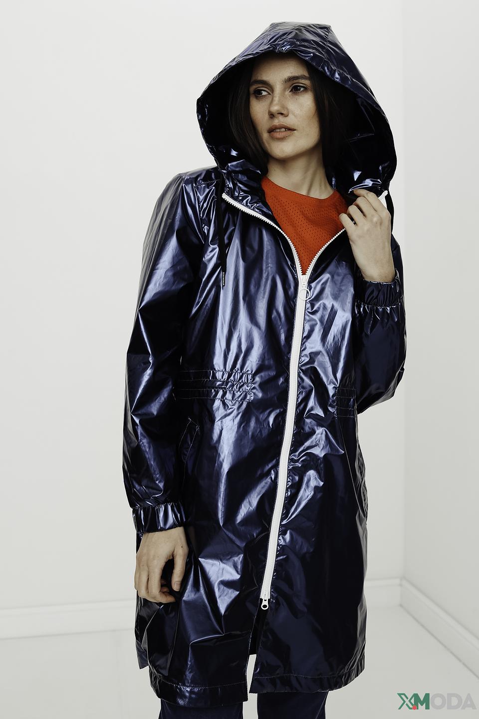 Плащ Tuzzi синий с капюшоном