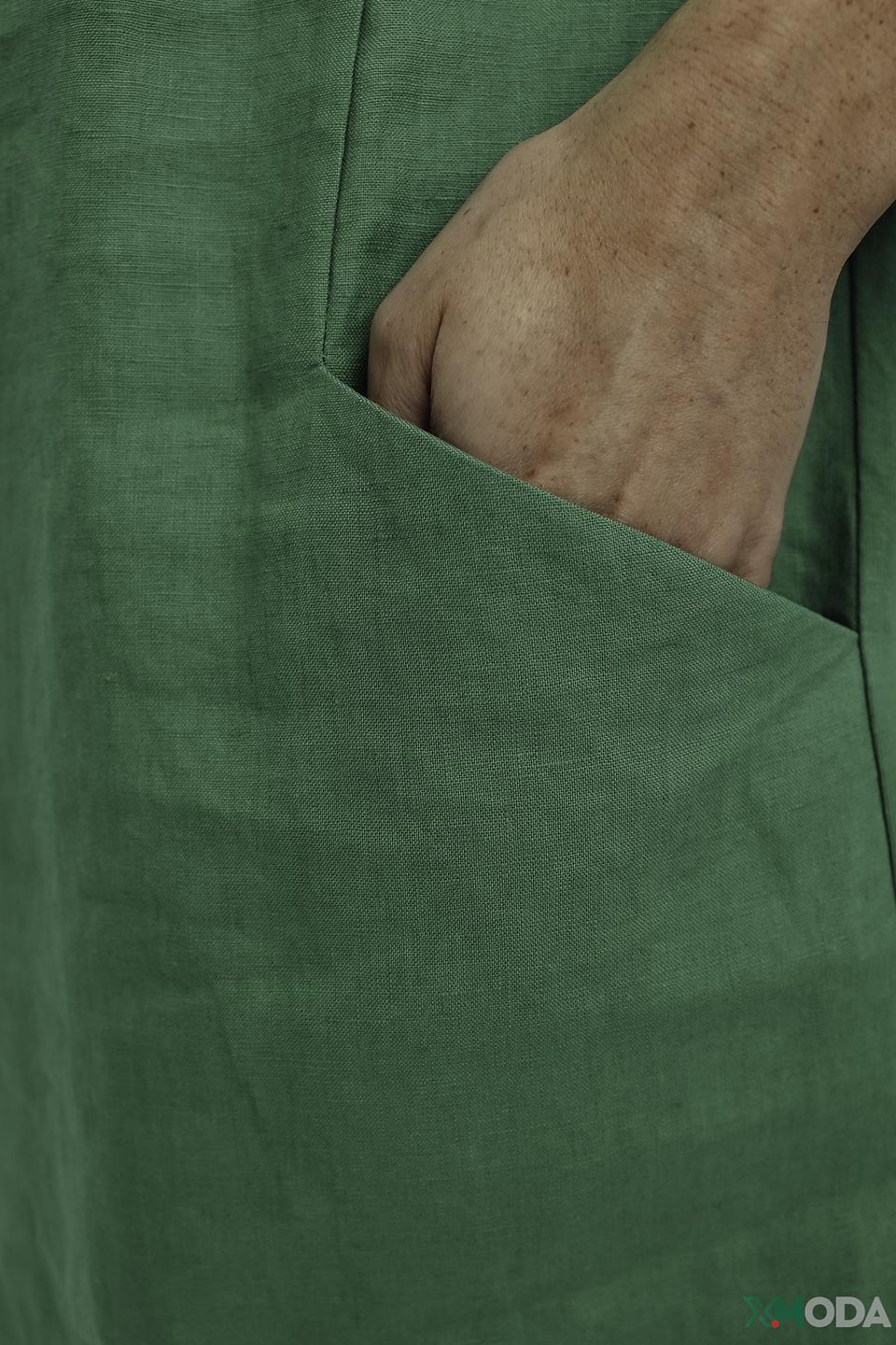 Платье Oui лен зеленое