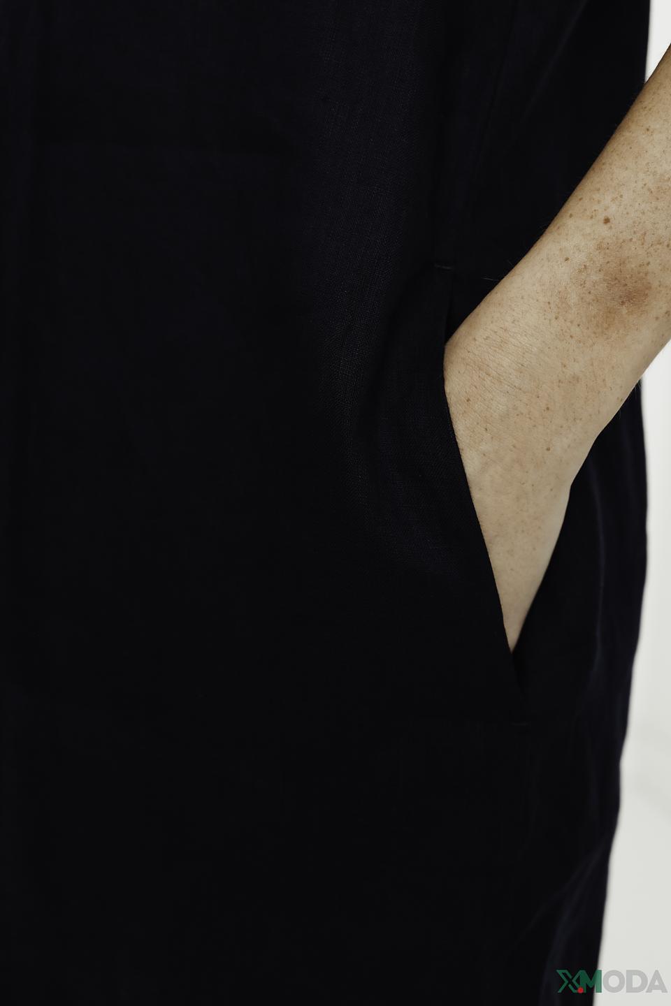 Платье Oui льняное черное