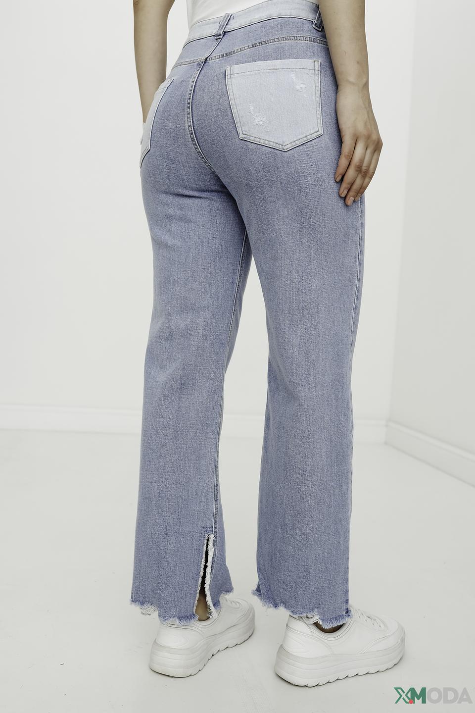 Джинсы UNQ с потертостями голубые