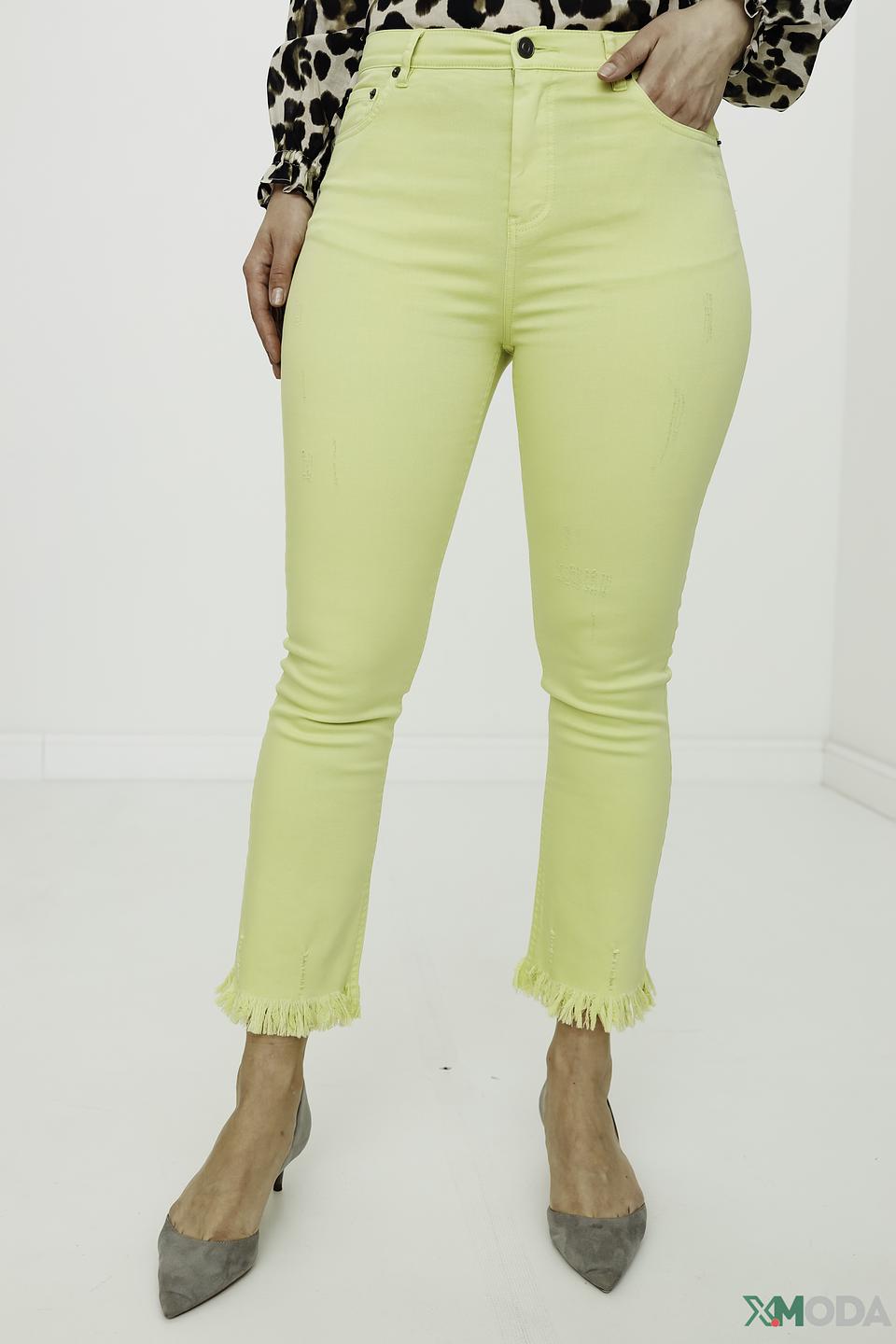 Джинсы Catnoir с потертостями лайм