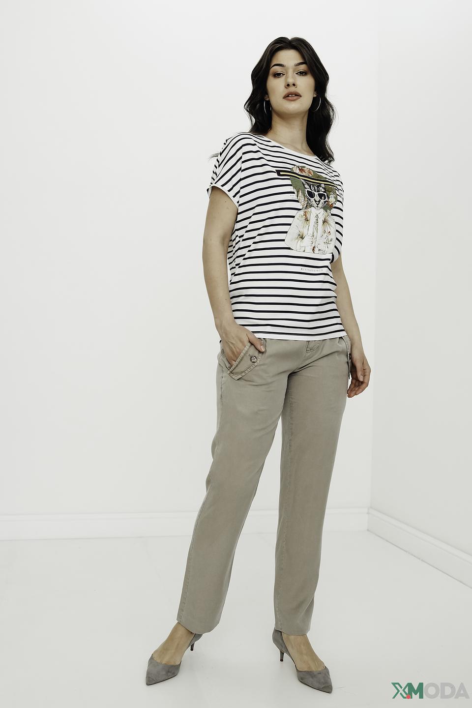 Футболка Catnoir в полоску с кошкой