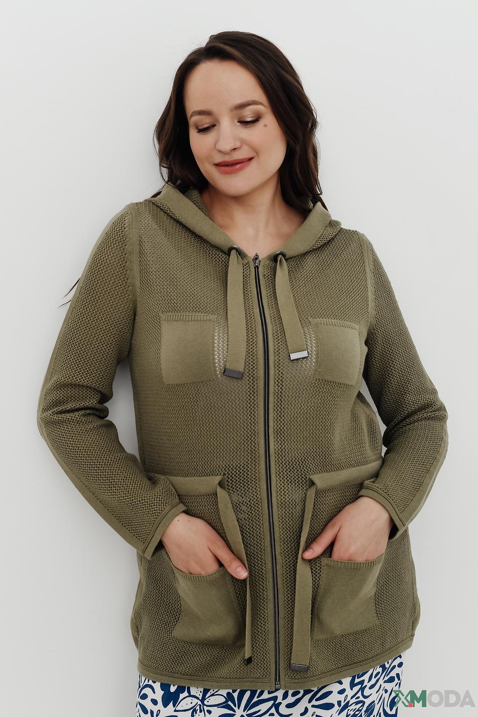 Жакет Lebek с капюшоном хаки